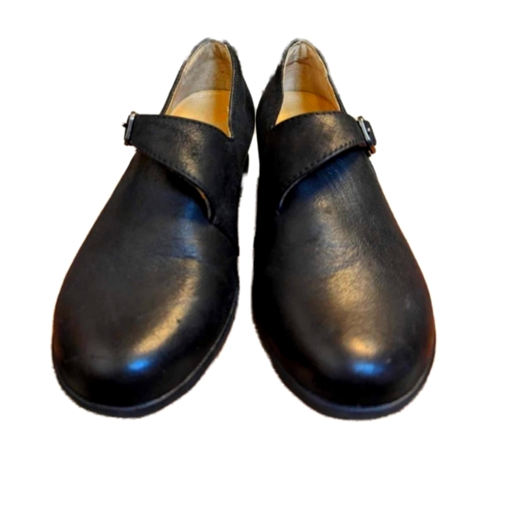 Dansko Marisa Oxford Flat Black Leather Buckle Loafers- Size 6.5 - 7